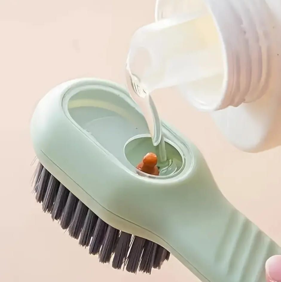 All-Purpose Shoe Cleaning Brush with Built-In Liquid Dispenser – Laundry &amp; Sneaker Care Tool