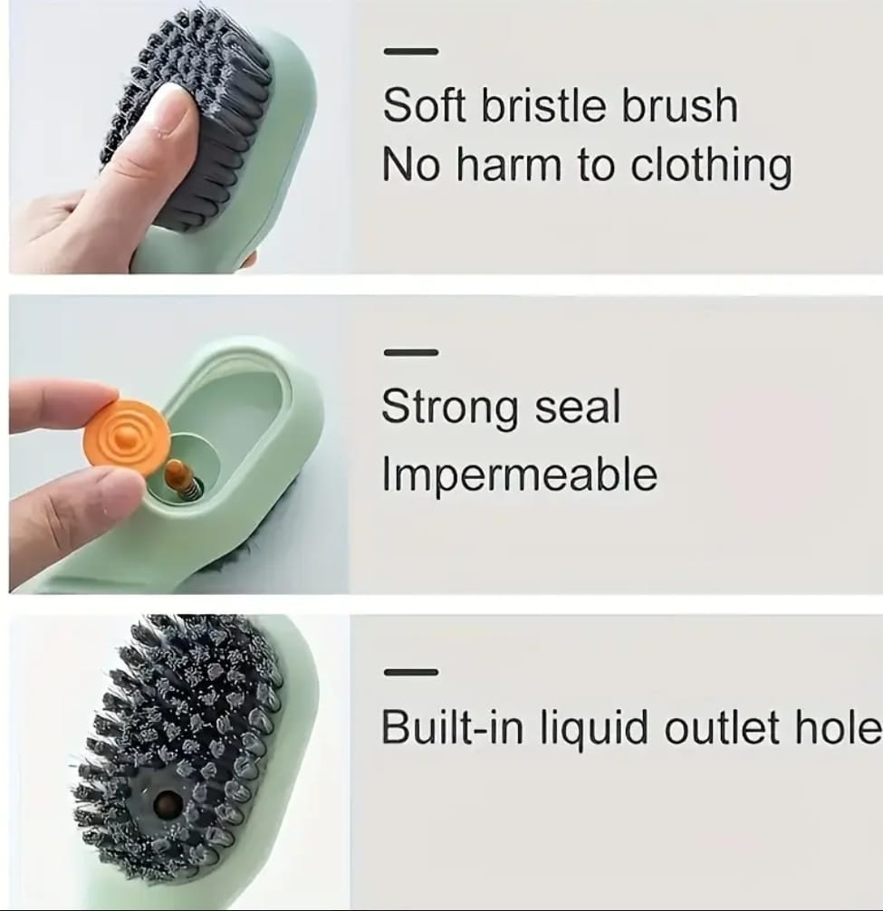 All-Purpose Shoe Cleaning Brush with Built-In Liquid Dispenser – Laundry &amp; Sneaker Care Tool