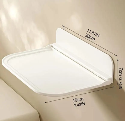 Foldable Wall Shelf – Wall Mounted Plastic Storage Rack for Towels, Clothes &amp; Accessories
