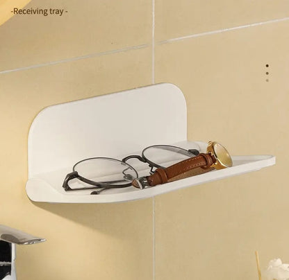 Foldable Wall Shelf – Wall Mounted Plastic Storage Rack for Towels, Clothes &amp; Accessories