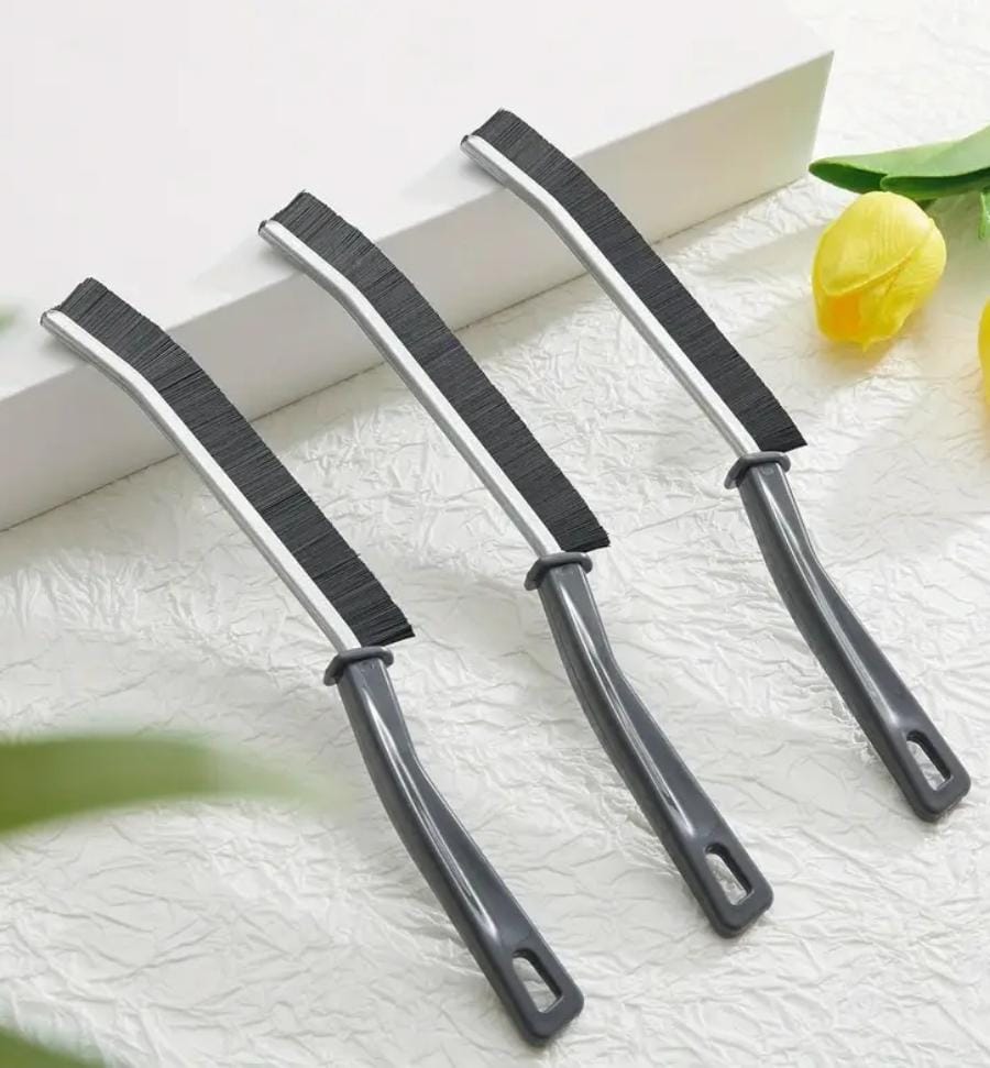 3-Piece Hard Bristle Crevice Cleaning Brush Set – Multifunctional Gap Cleaners for Home &amp; Kitchen