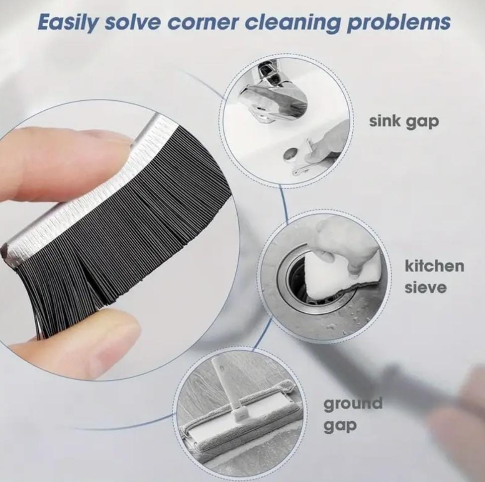 3-Piece Hard Bristle Crevice Cleaning Brush Set – Multifunctional Gap Cleaners for Home &amp; Kitchen