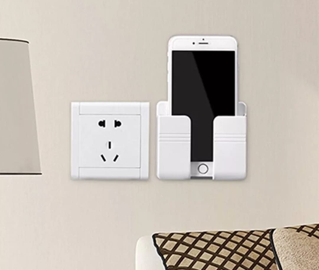 Stick-On Wall Organizer – Phone Charger, Remote Control &amp; Accessory Holder