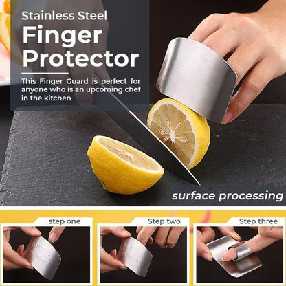 Stainless Steel Finger Guard for Cutting – Kitchen Safety Tool for Slicing &amp; Chopping